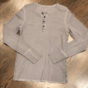 Grey long sleeve thermal Henley